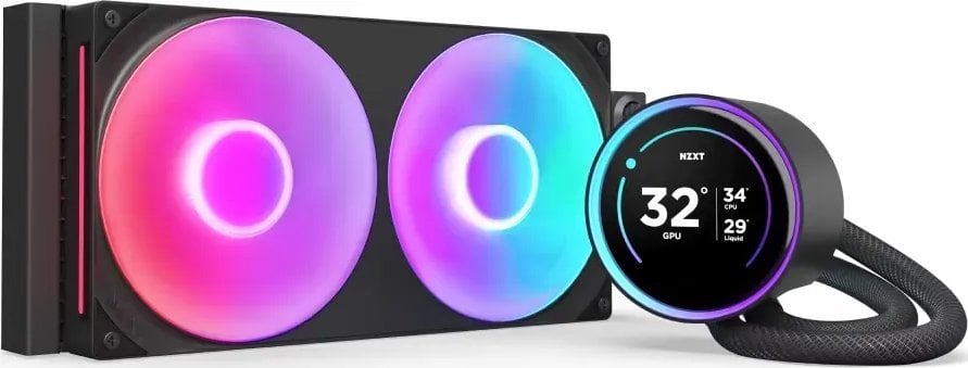 Ftohës uji CPU NZXT Kraken Elite 280 RGB, 280mm, ekran LCD, i zi