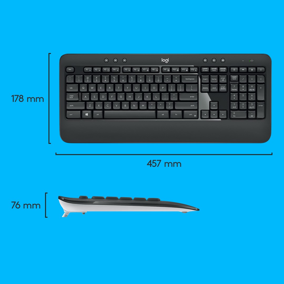 Set tastierë dhe maus Logitech MK540 ADVANCED, wireless, i zi