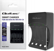 Karikues baterish Qoltec Charger, Ni-MH R03 AAA dhe R6 AA, 300mA, i bardhë