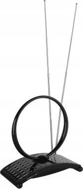 Antena e brendshme Emos CITY RING C550, DVB T2 DAB FM, filter LTE 4G 5G, e zezë