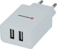 Karikues Swissten 2x USB-A 2.1A, i bardhë