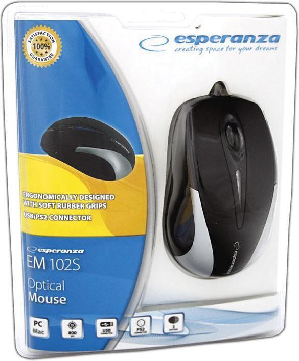 Maus Esperanza Sirius (EM102S), i zi/i hirtë