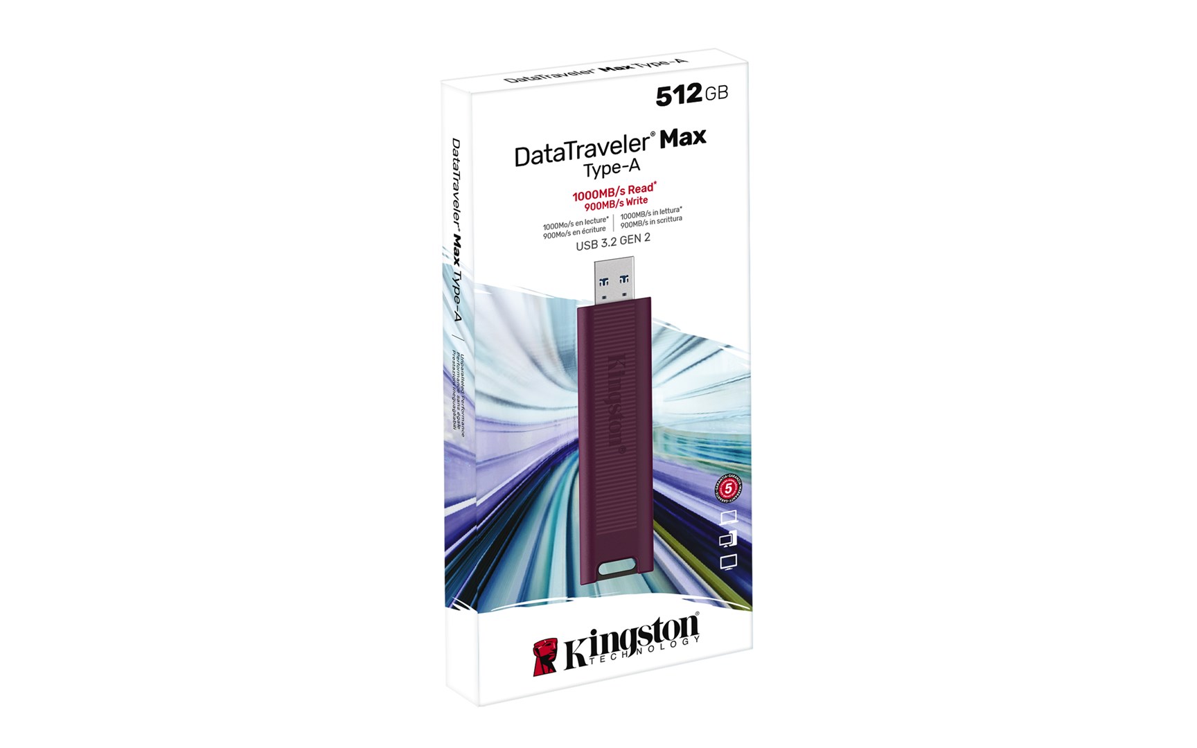 USB Kingston DataTraveler Max - 512GB, e kuq