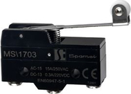 Ndërprerës limit miniaturë Spamel MS1703, levë me rrotull të gjatë, 15A