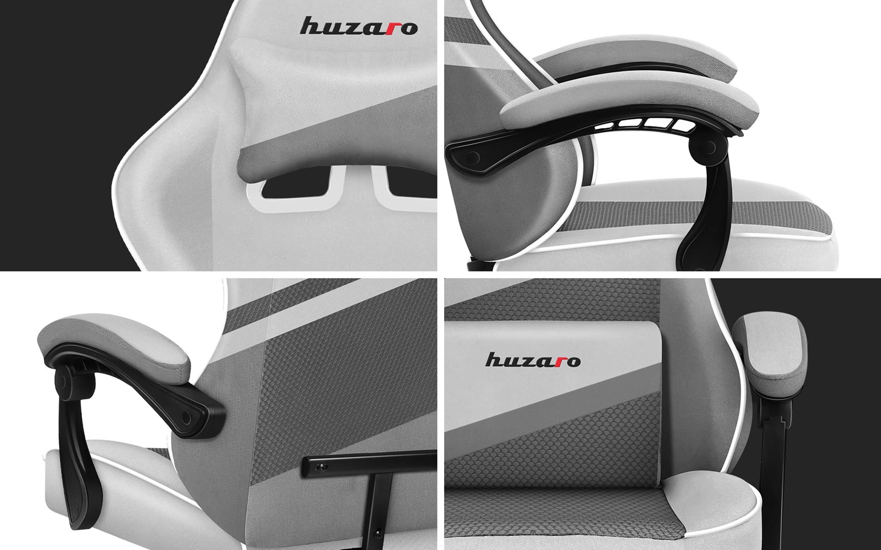 Karrige lojërash Huzaro Force 4.4, 130 kg, e bardhë