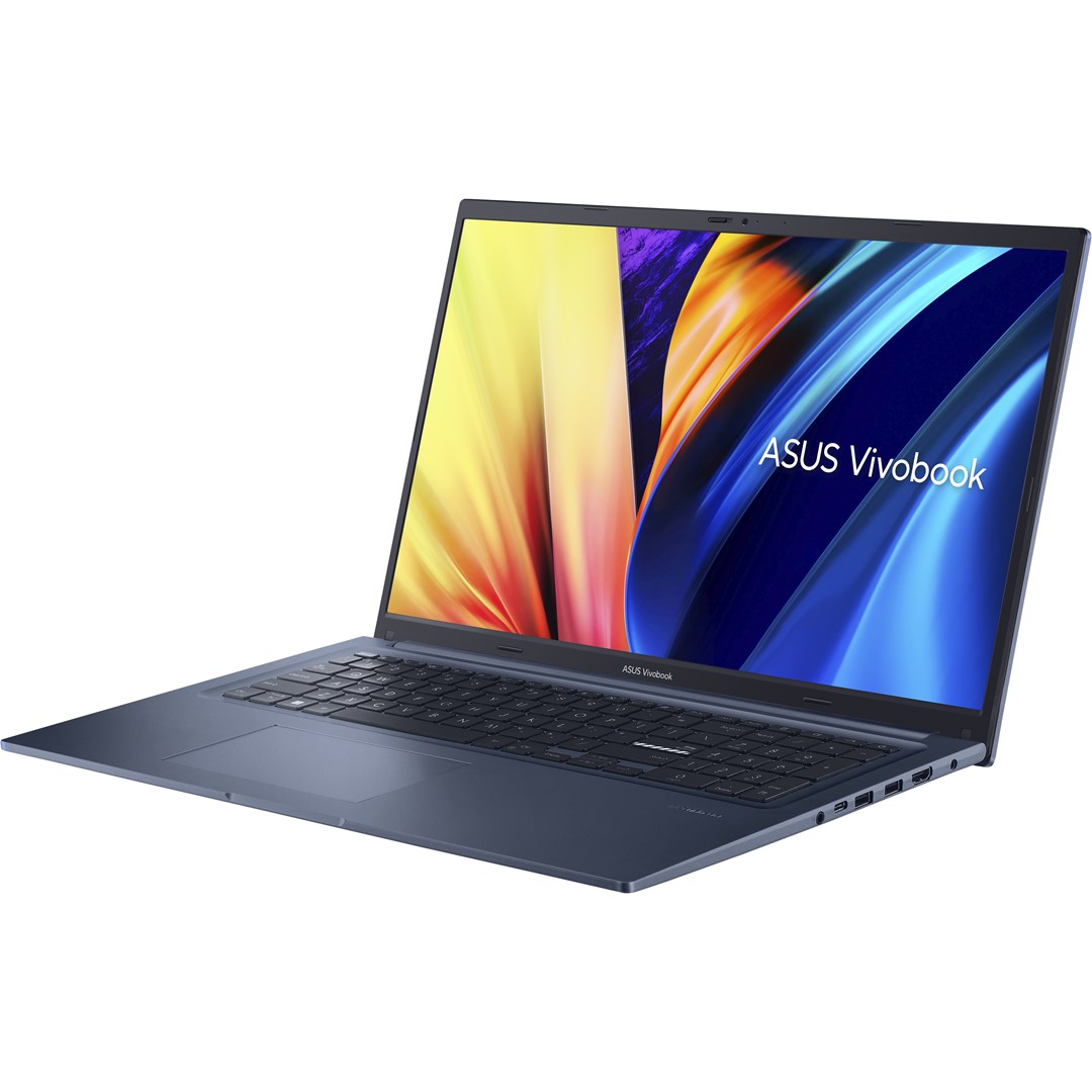 Лаптоп ASUS VivoBook 17, 17.3", Intel i3-1220P, 8 GB RAM, 512 GB SSD, син