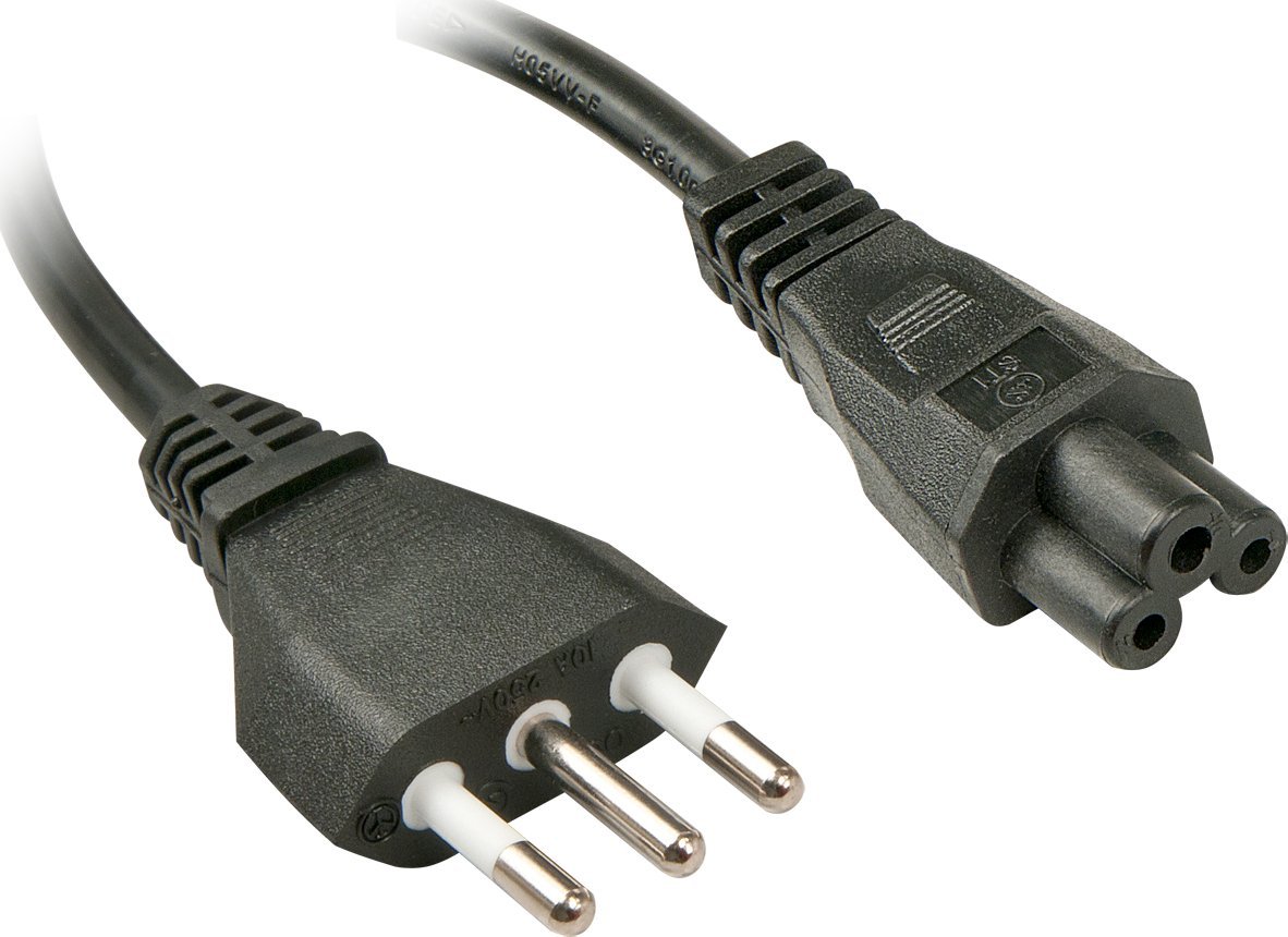 Kabllo rryme Lindy IEC320 C5, 2m, prizë italiane, rozë