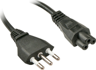 Kabllo rryme Lindy IEC320 C5, 2m, prizë italiane, rozë