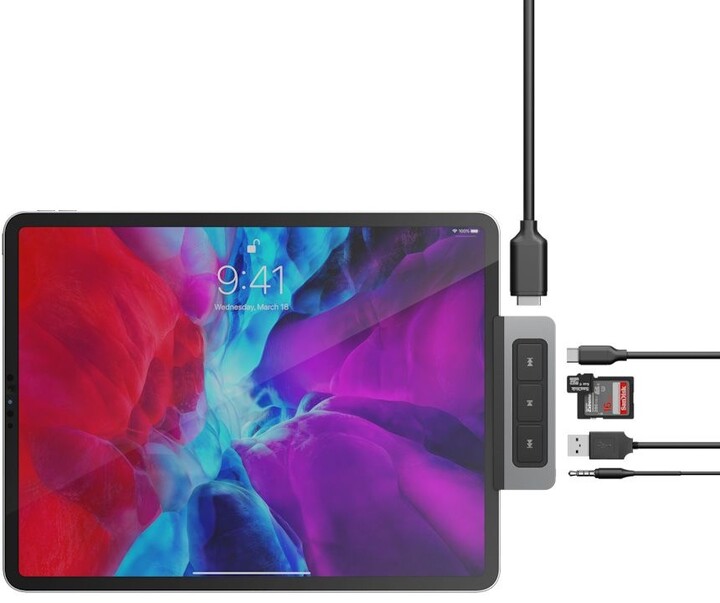 Hub HyperDrive Media 6në1 USB-C për iPad Pro/Air, i argjendtë