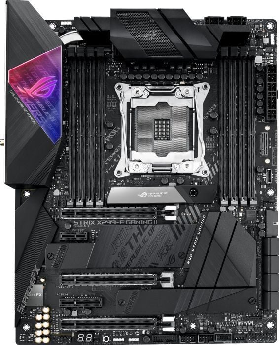 Pllakë amë ASUS ROG STRIX X299-E GAMING II, Intel X299, Socket 2066, 8 slota, Bluetooth, Wi-Fi 5, ATX