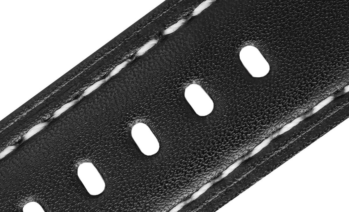 Rrip lëkure për orë, universal, lëkurë natyrale, kopëse metalike argjendi