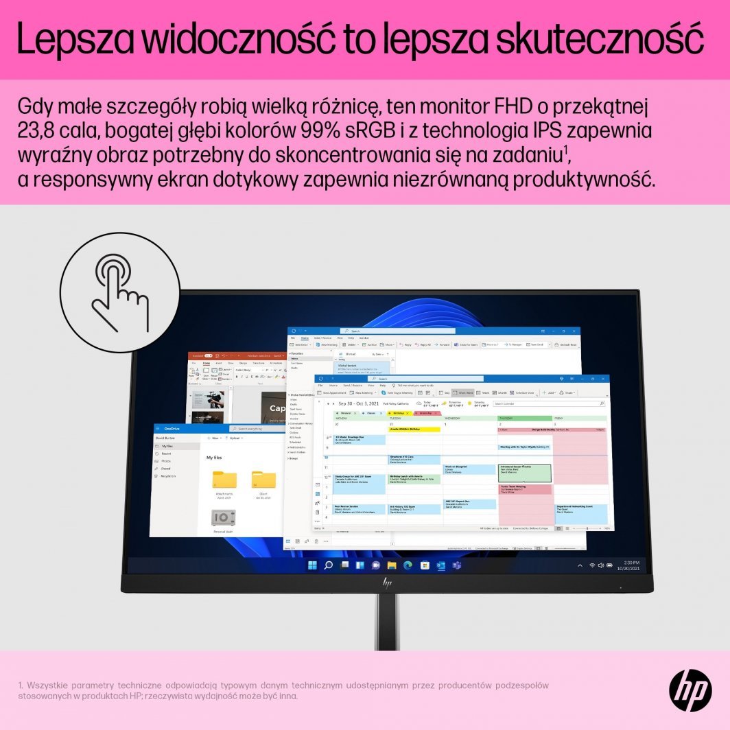 Monitor HP E24T G5, 23.8'', 1920 x 1080, i zi