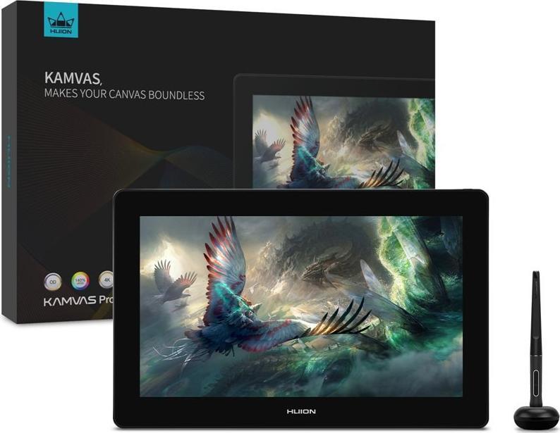 Tablet grafik Huion Kamvas Pro 16 4K Plus, ekran 15.6", Ultra HD 4K, gri