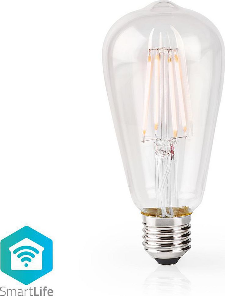 Llambë smart Nedis WiFi LED Filament E27 ST64, 5W, 500lm, e ngrohtë
