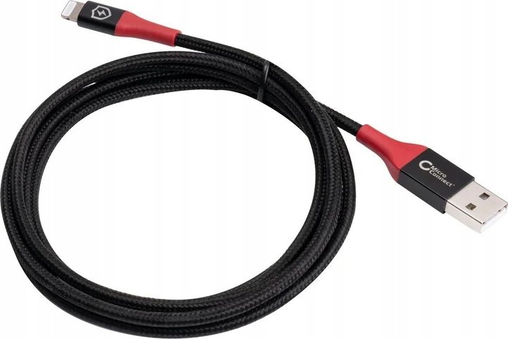 Kabllo USB MicroConnect Lightning në USB A, 1.5m, 2.4A, e zezë