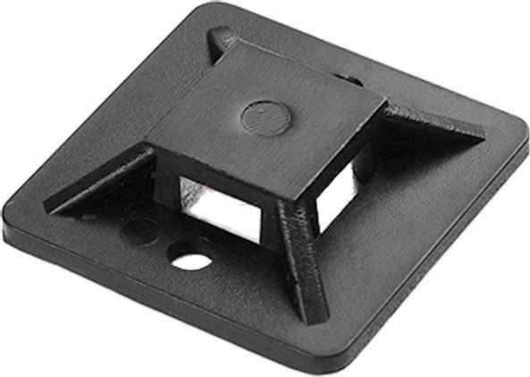 Mbajtës kabllosh Orno Cable tie holder, vetëngjitës, 20x20mm, i zi, 10 copë