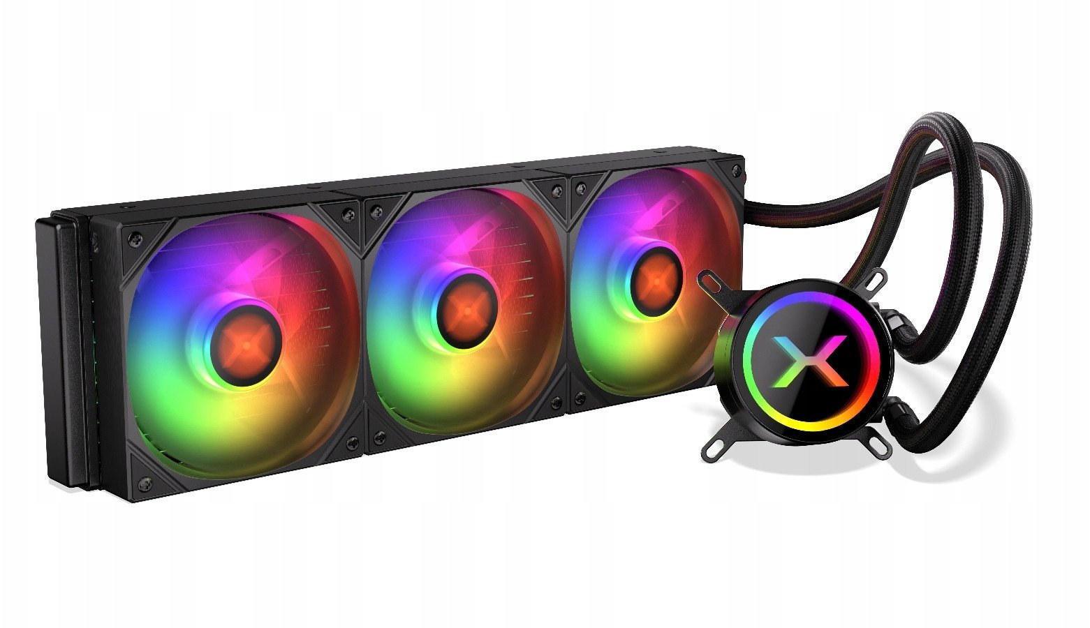 Sistem ftohës uji Krux HydroX 360 ARGB, radiator 360 mm, 3x 120mm PWM, i zi