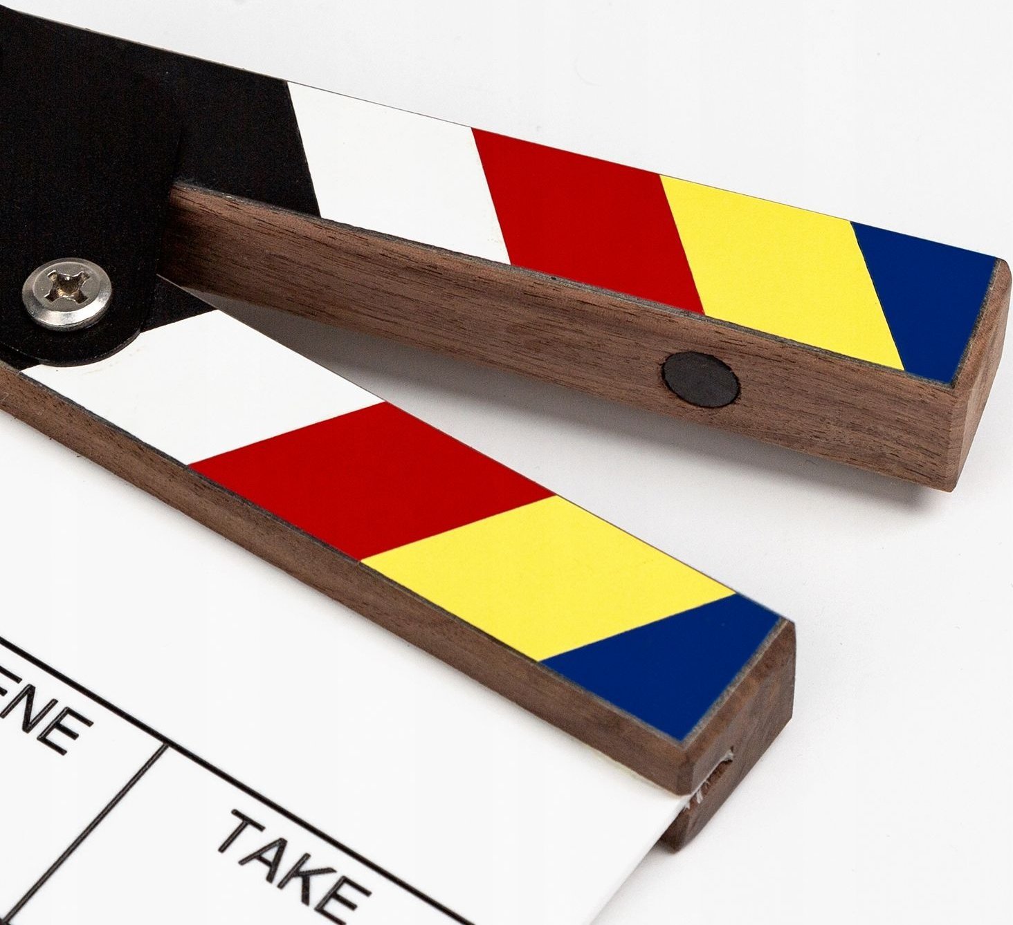 Klapë filmike profesionale, 15x15cm, sipërfaqe e shkrueshme, e bardhë