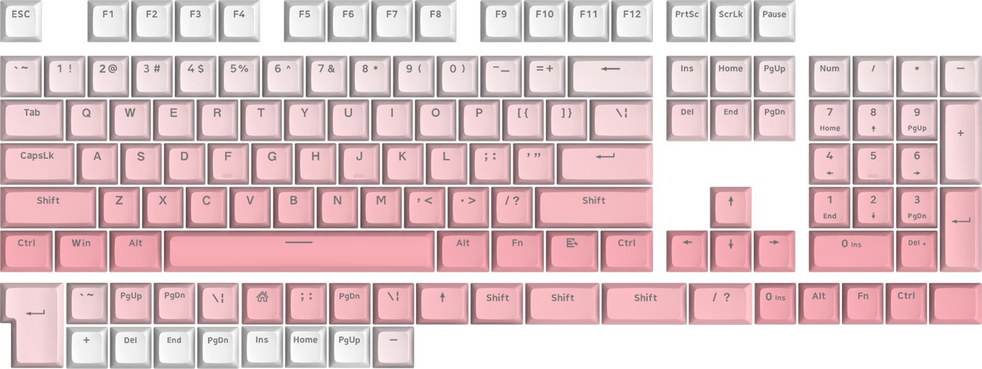 Кејкапс Redragon A139, 131 копчиња, PBT Double Shot, розови