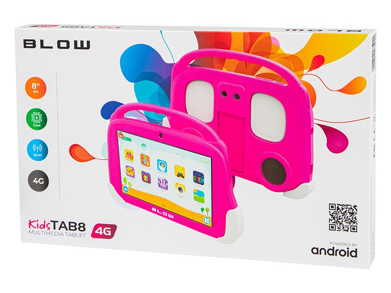 Tablet për fëmijë Blow KidsTAB8, 8", 4GB RAM, 64GB, 4G LTE, rozë