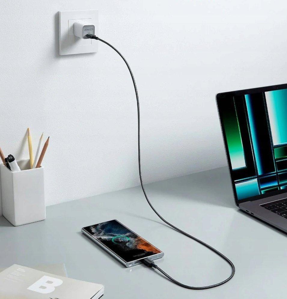 Kabllo USB Anker 322, USB C, 0.9 m, i zi