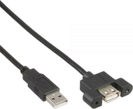 Kabllo InLine USB A - USB A 33440E, 0.6m, e zezë