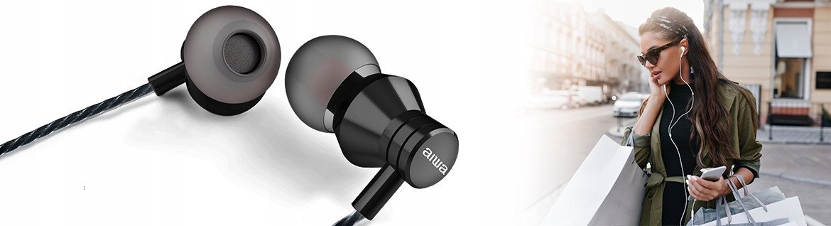 Kufje në vesh AIWA ESTM-50USB-C, me mikrofon, USB-C, të zeza