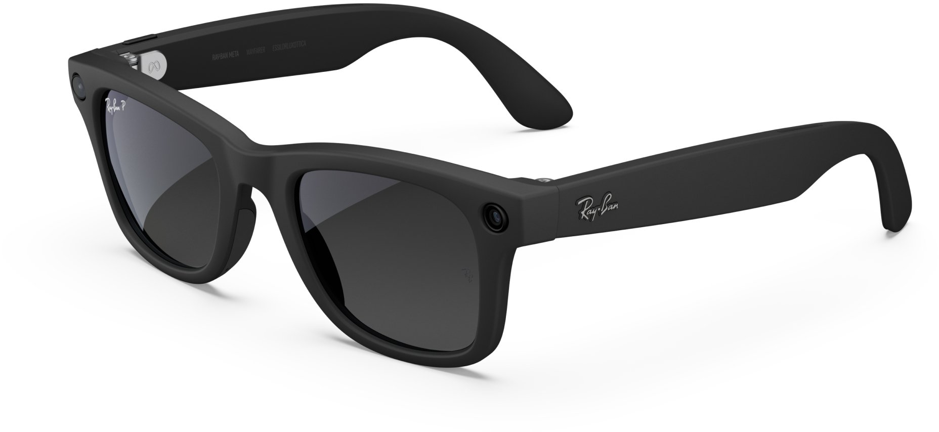 Syze dielli Ray-Ban ORW4012 Meta Wayfarer, Polarized, xhama Gradient Graphite, kornizë e zezë mat
