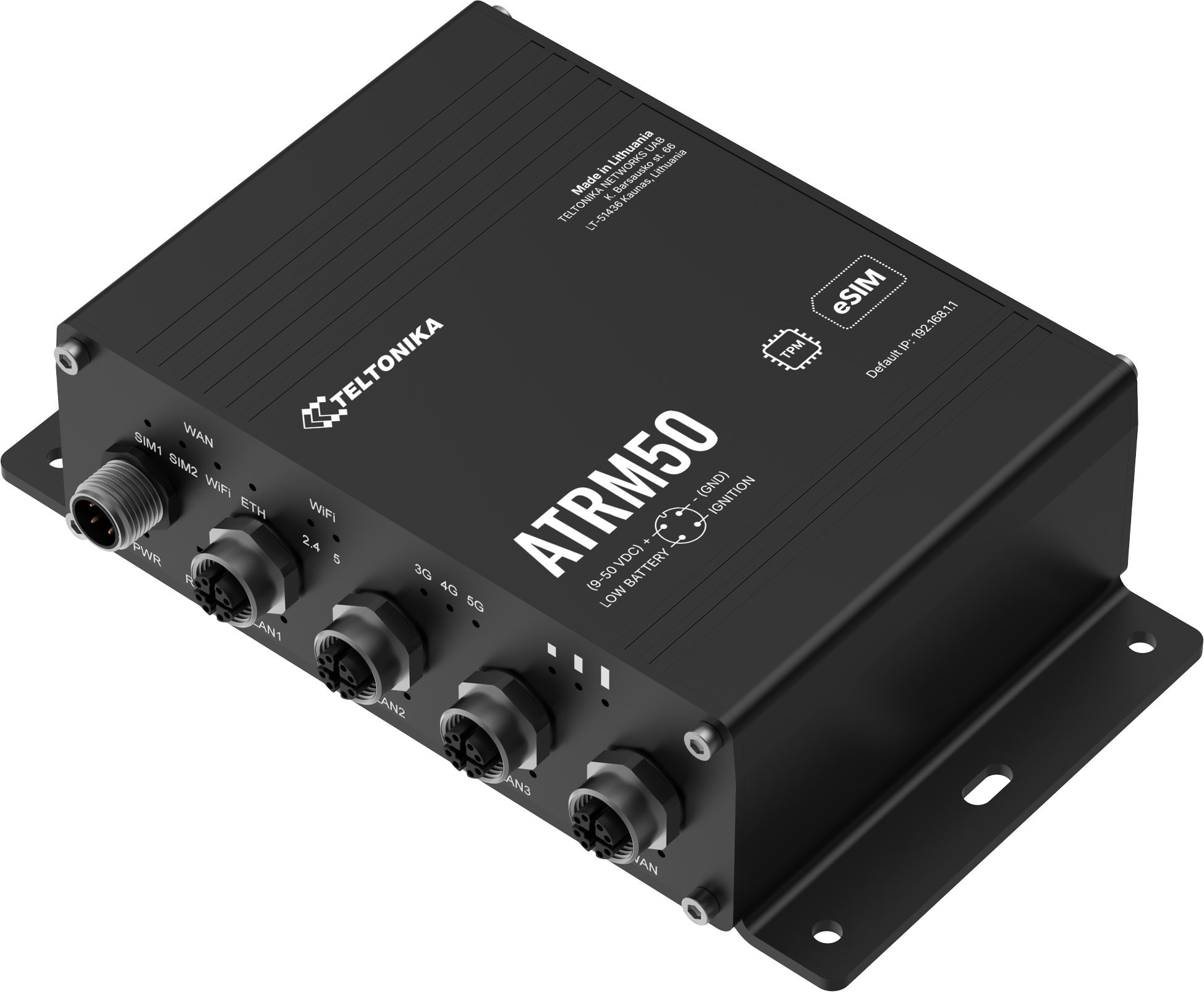 Ruter 5G Teltonika Networks ATRM50, 4x Gigabit Ethernet, Dual SIM, gri