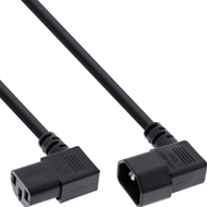 Kabllo rryme InLine C13 C14, 1m, e drejtë këndore, e zezë