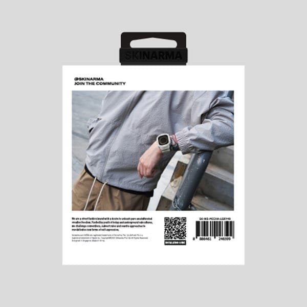 Rrip me kasë Skinarma Mecha 2 in 1 për Apple Watch 49mm, TPU, gri e çelët