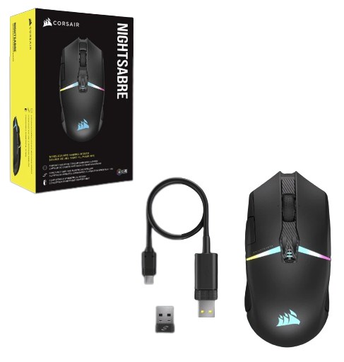 Maus lojërash Corsair CH-931B011-EU, 26000 DPI, Wireless + Bluetooth, i zi