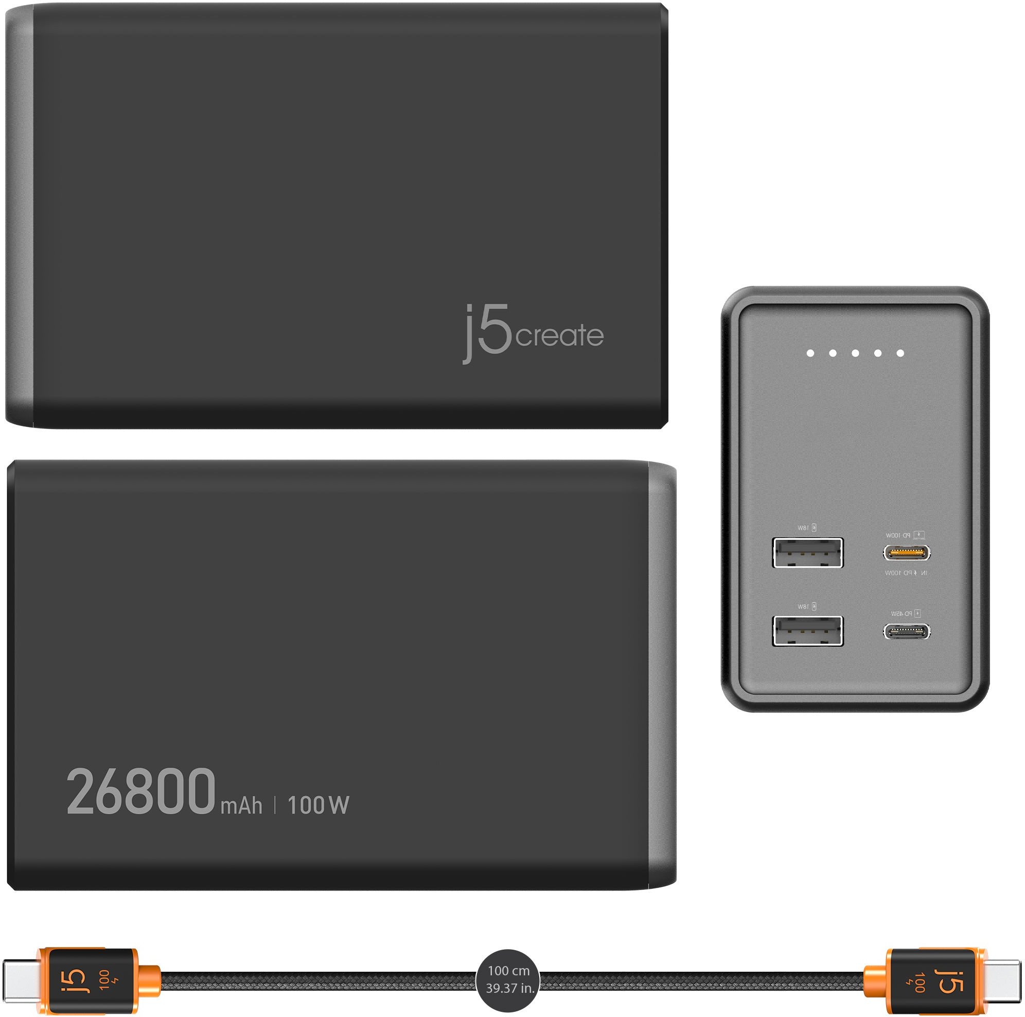 Power bank J5create JPB264100, 26800mAh, PD 100W 4 porta, i zi