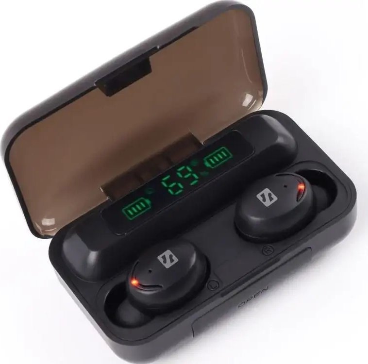Kufje Sandberg Wireless Earbuds, True Wireless, me powerbank, të zeza