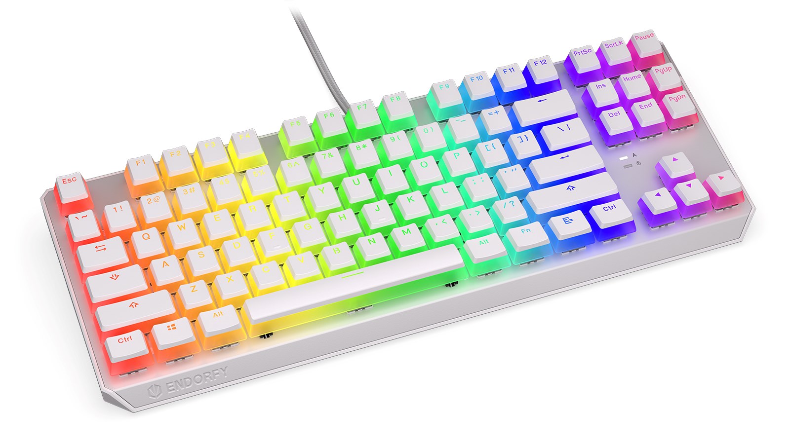 Tastierë mekanike Gaming Endorfy THOCK TKL OWH P, USB, Kailh Brown, RGB, e bardhë