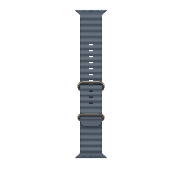 Apple Watch 49mm Band, Anchor Blue Ocean Band, Natural Titanium Finish