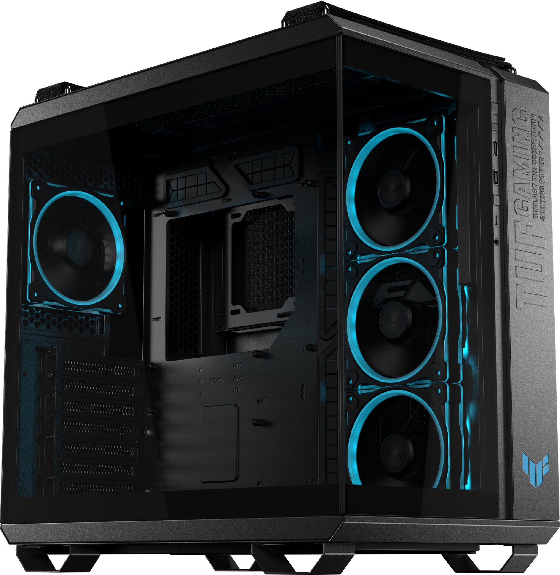 Kase PC ASUS TUF Gaming GT502 Horizon TG, ARGB, MIDI Tower, e zezë