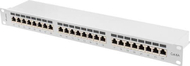 Панел пач Ланберг PPSA-1024-S, 24 порти RJ-45 Cat 6A, 1U 19\", сив