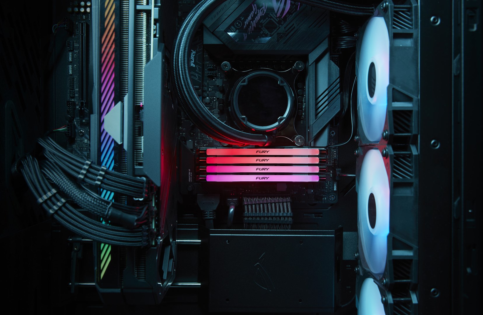 Memorie RAM Kingston FURY Renegade RGB, 32GB (2x16GB), DDR5, 6000MT/s, e argjendtë/e zezë