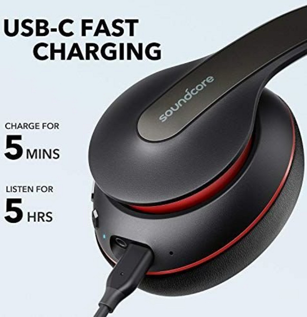 Kufje Anker Soundcore Life Q10, të zeza / të kuqe