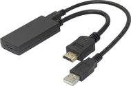 Adapter USB C në HDMI Deltaco, Alt Mode DisplayPort, 4K 60Hz, 20cm, i zi