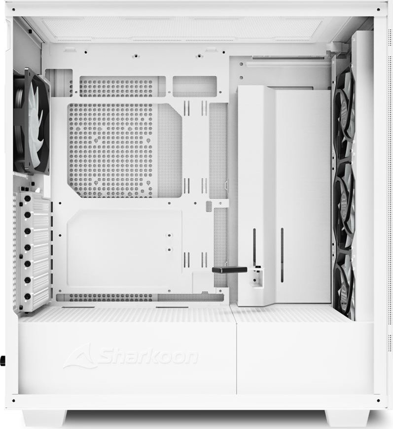 Куќиште за компјутер Sharkoon Rebel C50 ARGB, бело, Midi Tower