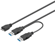 Kabllo e energjisë PremiumCord USB 3.0 A / mashkull + A / mashkull - Micro B 