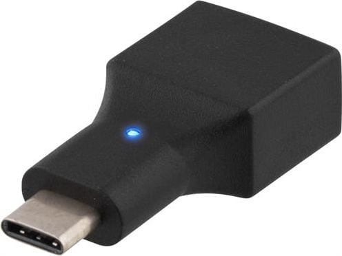 Adapter USB Deltaco USBC-1200, USB C në USB A, i zi
