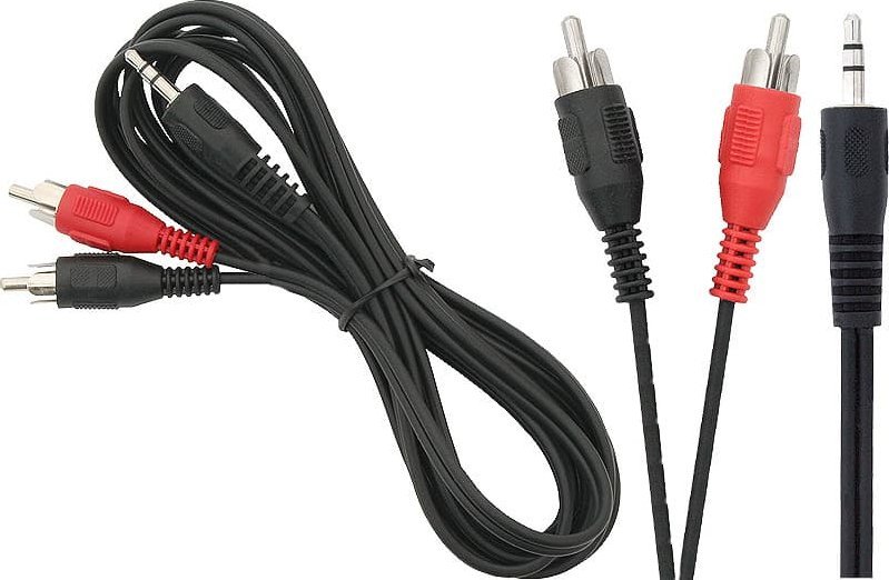 Kabllo audio Cable Connection Minijack 3.5mm në 2x RCA, 2.5m, e zezë