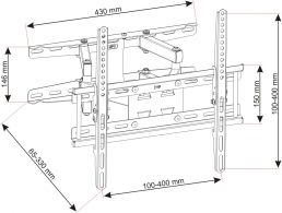 Ѕидна држачка за ТВ Art AR-50, 23\" 60\", до 45 kg, црна
