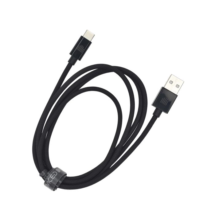 Dviced Cable USB-A To USB-C Nylon Textile 1,25M, Black
