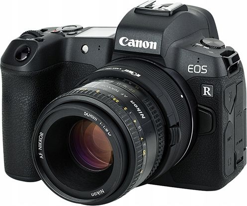 Adapter objektivi KiwiFotos për Canon RF në Nikon F, metalik, i zi