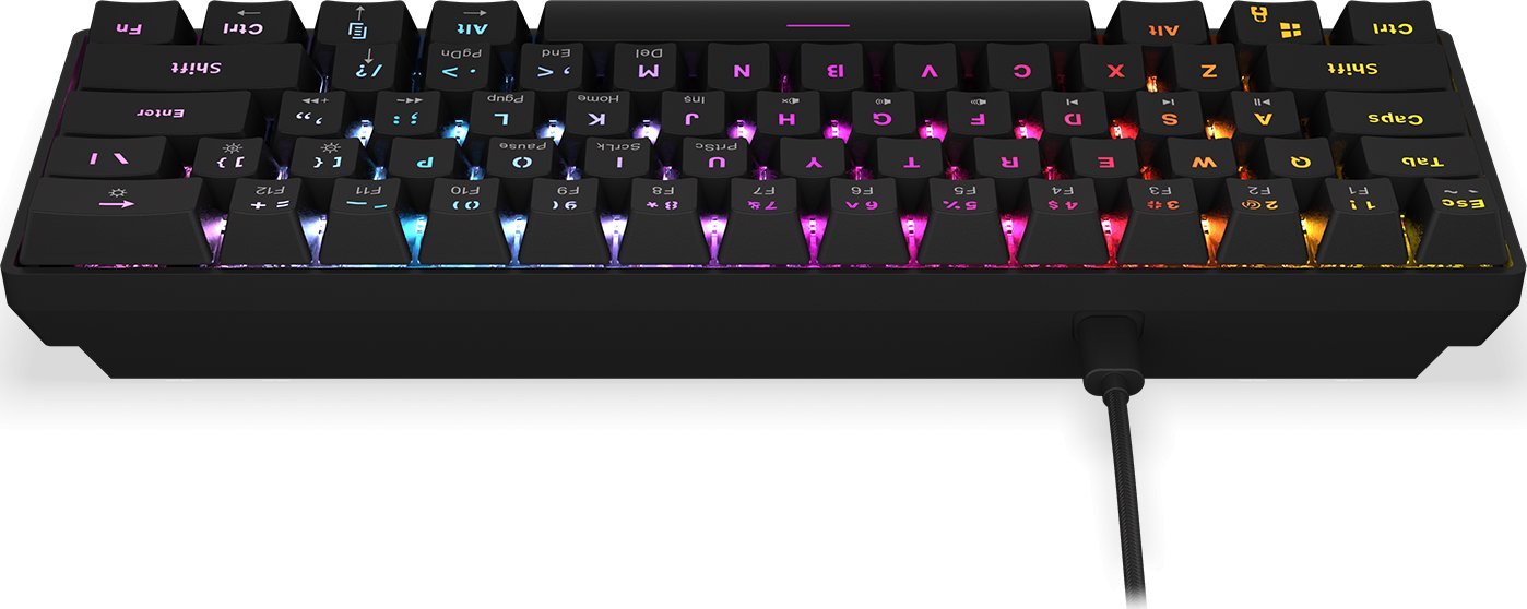 Tastierë mekanike Krux Qara, 60%, Outemu Red, RGB