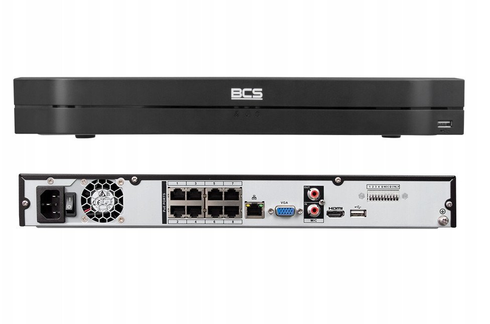 Regjistrues IP BCS BCS-L-NVR0802-A-4KE-8P 2L, 8 kanale, PoE, deri 12MP